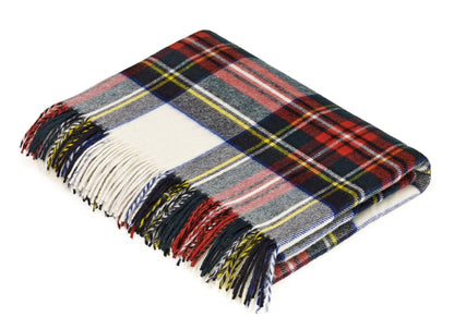 Tartan Plaid Merino Lambswool Throw Blankets, Made in UK