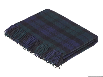 Tartan Plaid Merino Lambswool Throw Blankets, Made in UK