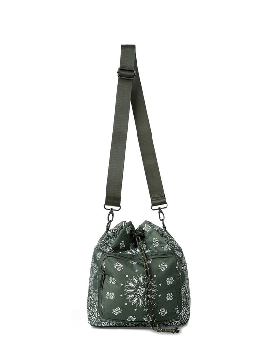 Harley Olive Bandana Print Bucket Bag