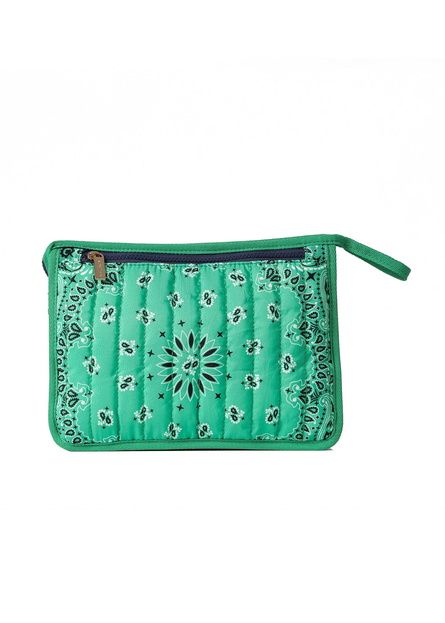 Beau Kelly Green Bandana Print Pouch