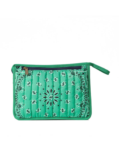 Beau Kelly Green Bandana Print Pouch