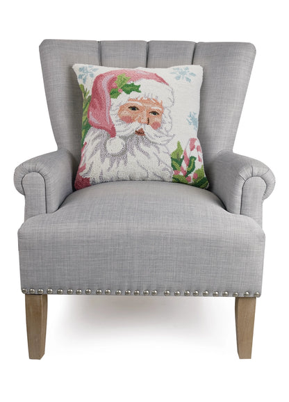 Pink Santa White Hook Pillow