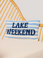 Blue Striped "Lake Weekend" Pillow