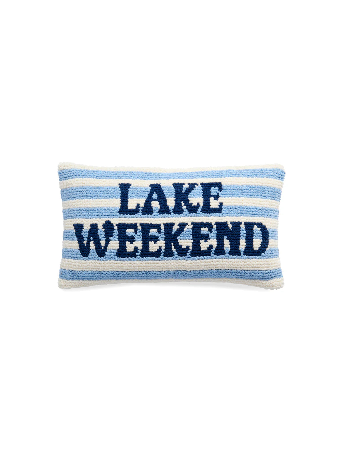 Blue Striped "Lake Weekend" Pillow
