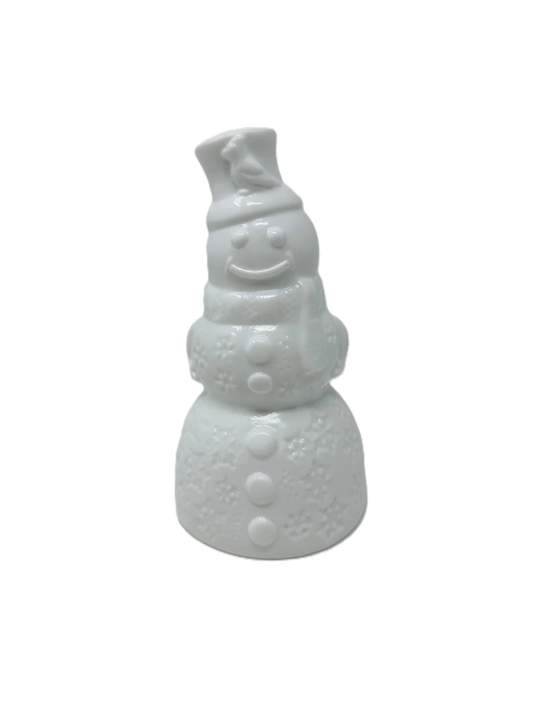 Glass Snowman w/ Cardinal on Hat