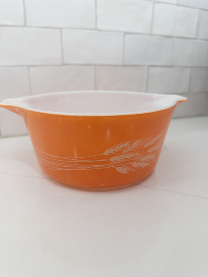 Vintage Pyrex 474 Autumn Harvest Wheat Cinderella Casserole Dish
