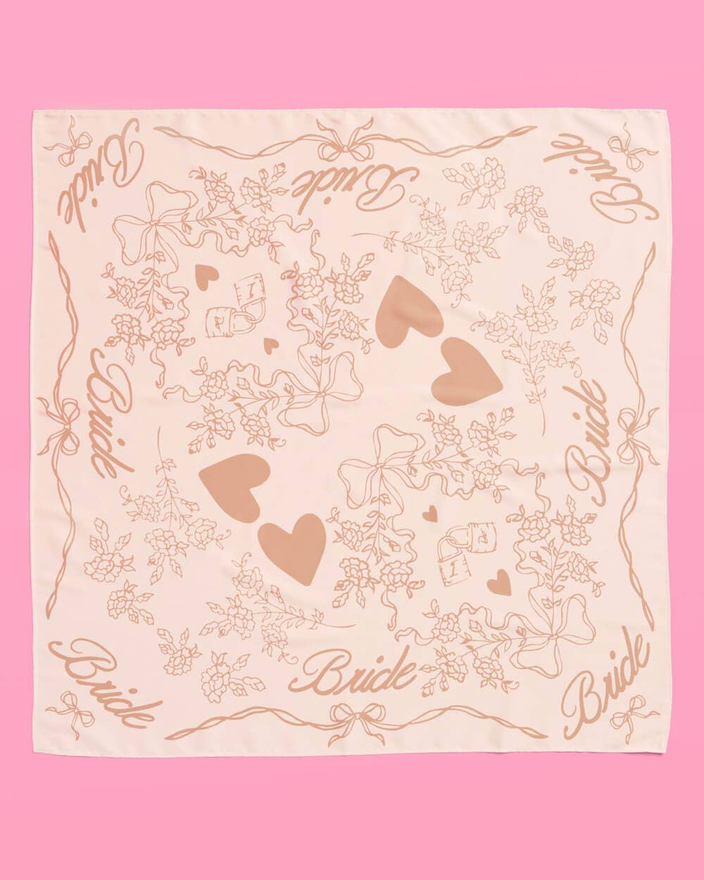 Bride Hair Scarf (White & Tan)
