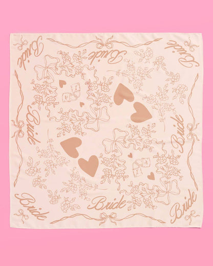 Bride Hair Scarf (White & Tan)