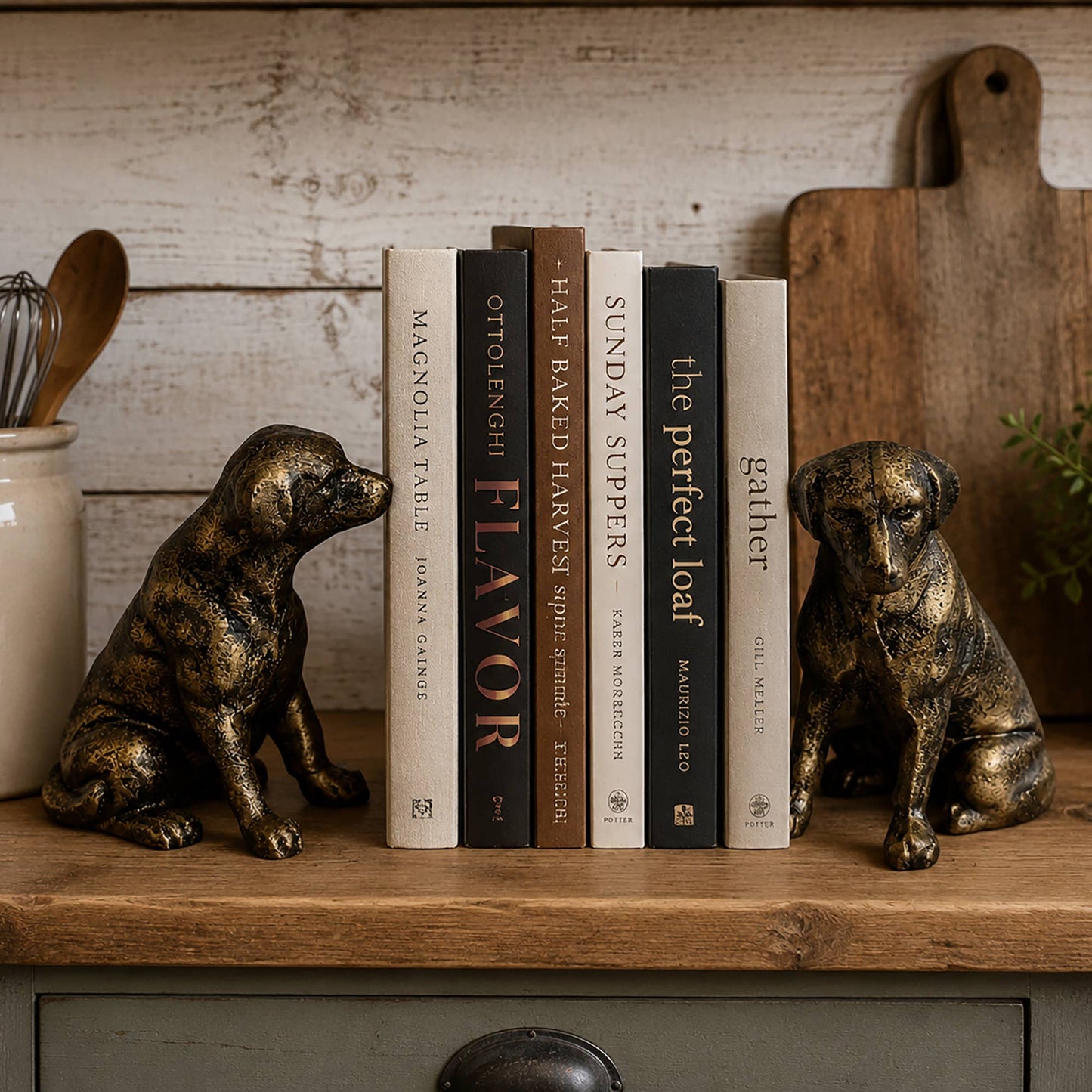 S/2, Iron Dog Decorative Bookend Set, Set of 2