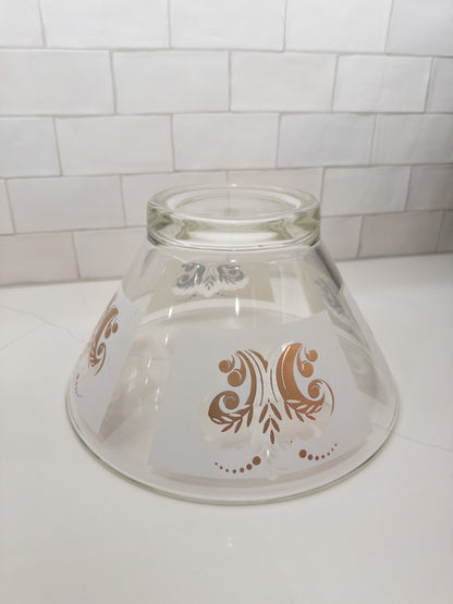 Vintage Fleur-de-lis Glass Serving Bowl