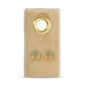 Gold/Light Blue Horseshoe Studs On Velvet Tag