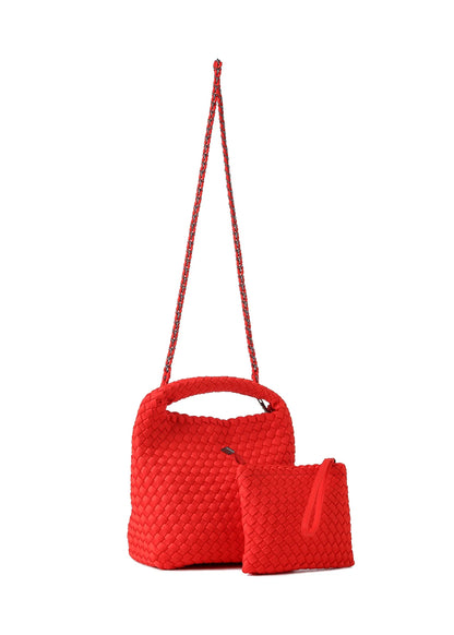 Shelly Woven Bucket Bag - Poppy