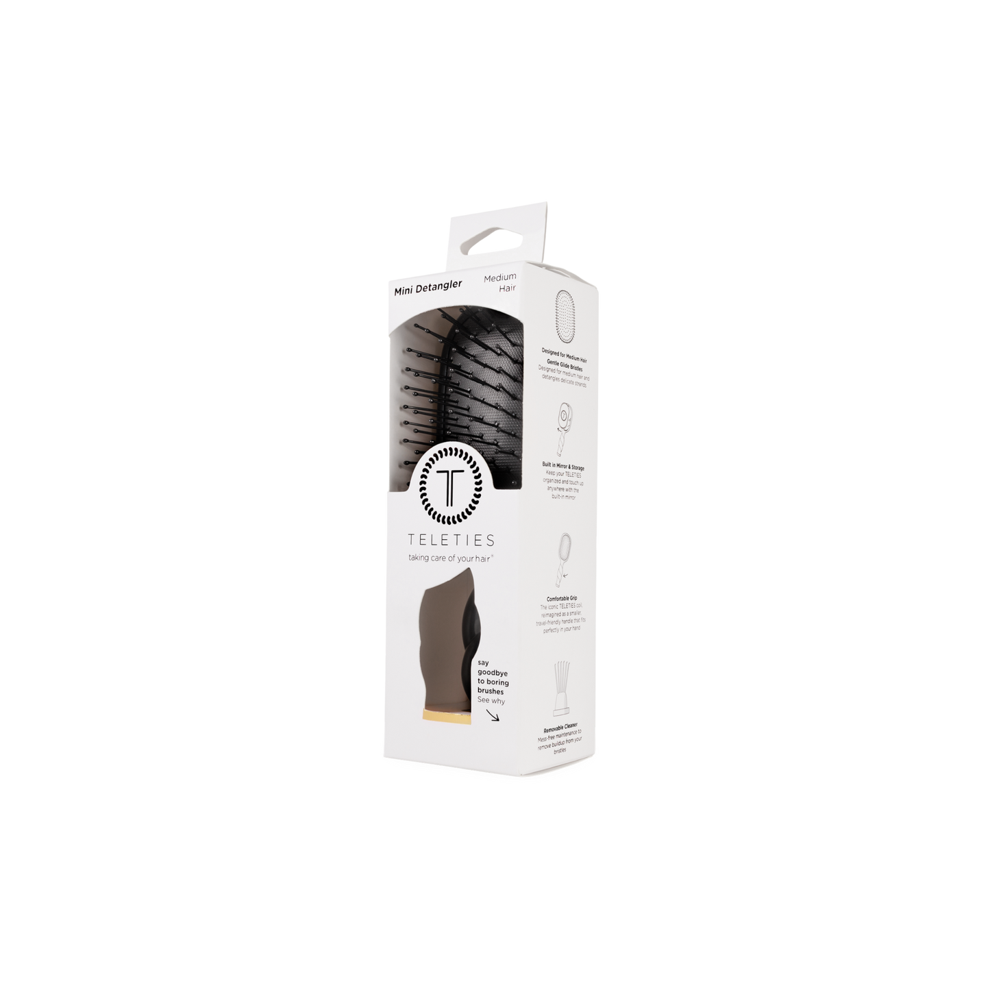 Mini Medium Detangler Brush - Jet Black