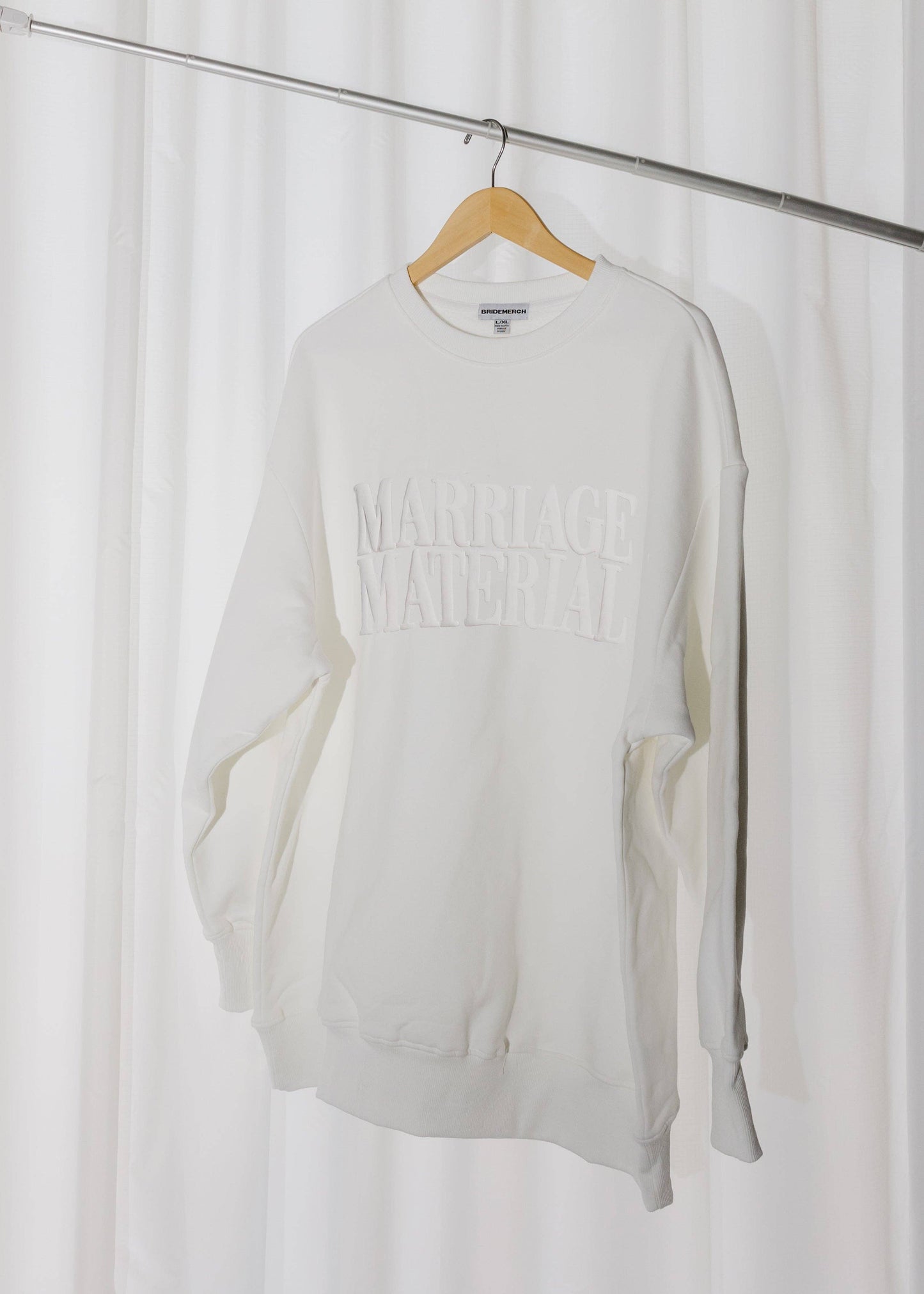 Oversized MARRIAGE MATERIAL™ White Crewneck