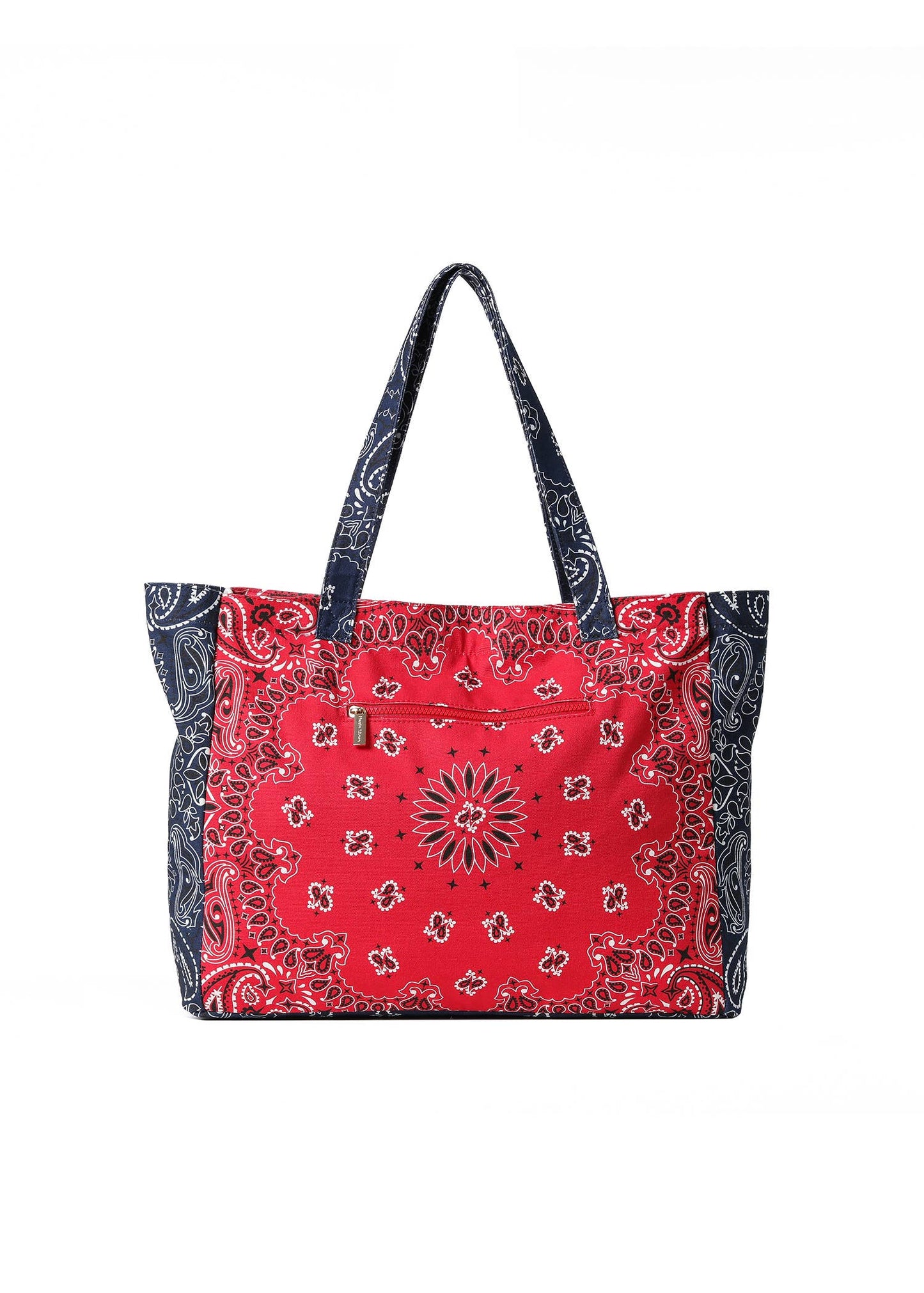 Bailey Red/Navy Bandana Print Canvas Tote