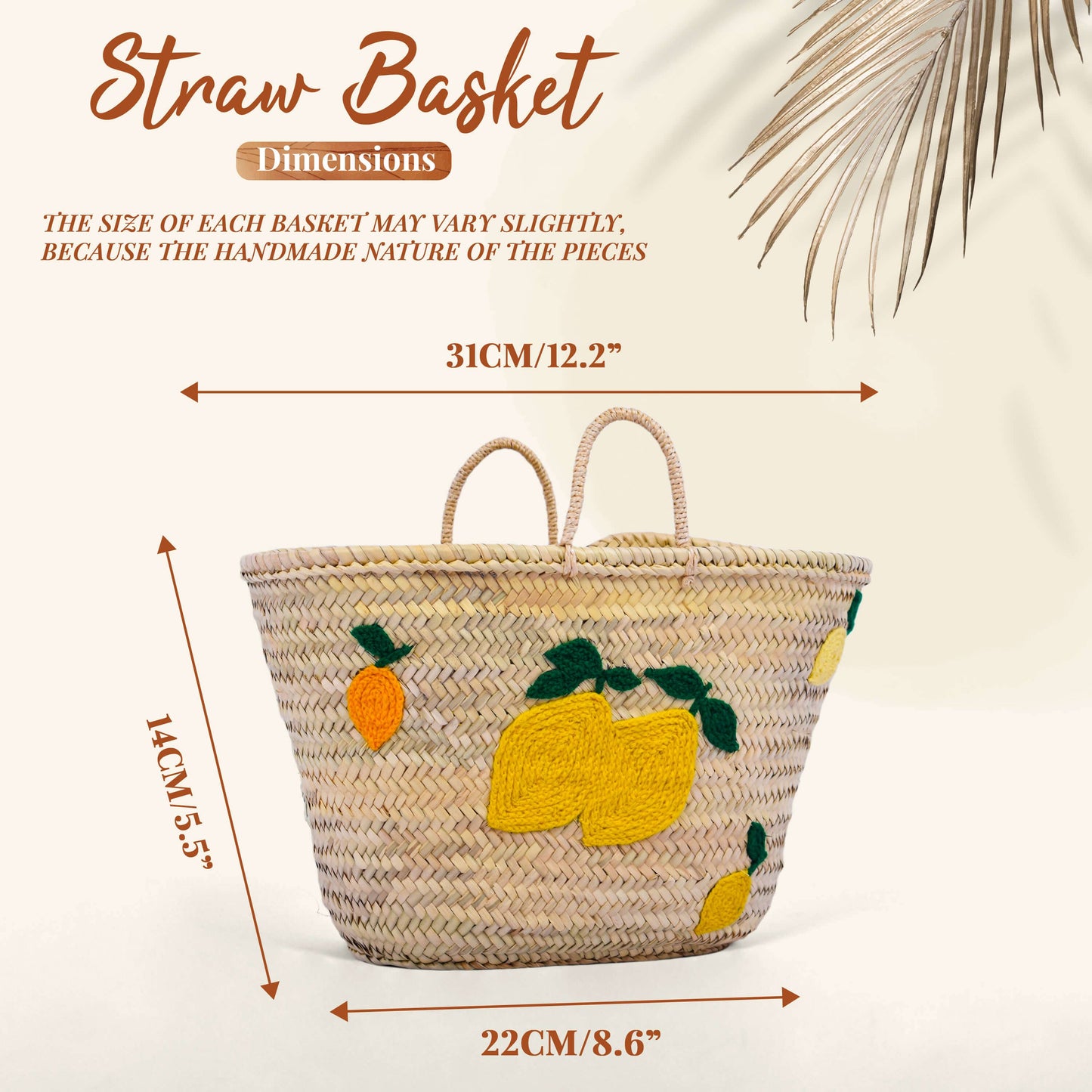 Lemon Italy Straw Beach Bag