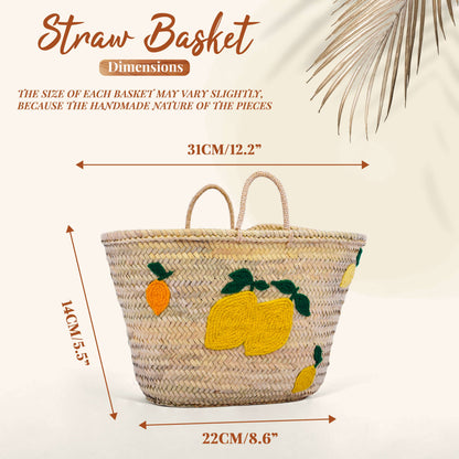 Lemon Italy Straw Beach Bag