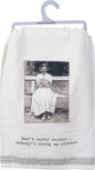 Don't Worry Dishes Vintage Kitchen Towel