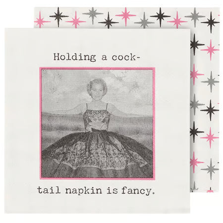 Holding A Cock-Tail Napkin is Fancy Paper Cocktail/Beverage Napkin