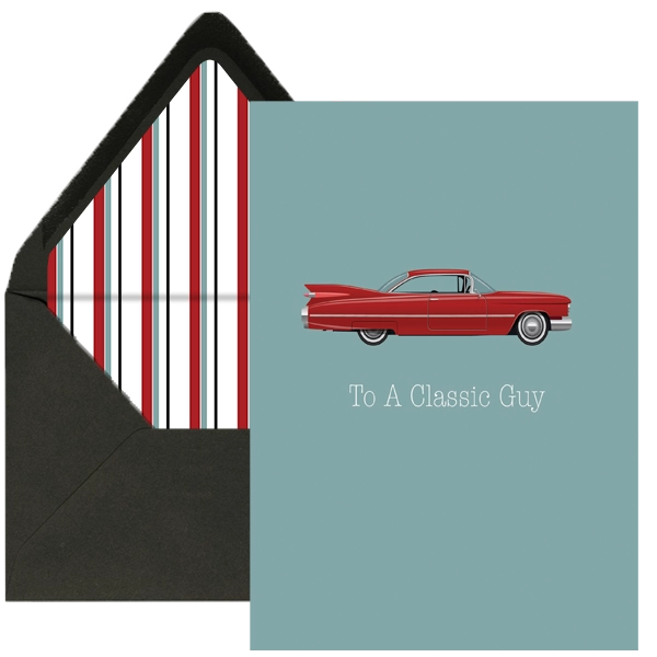 To A Classic Guy Vintage Car Everyday Greeting Card
