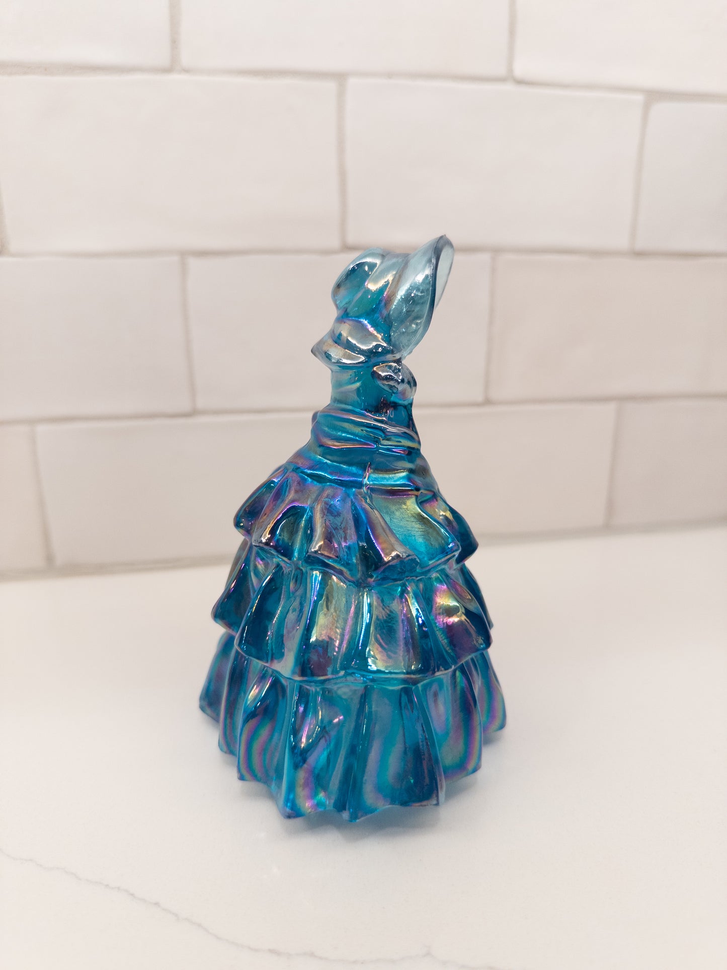 Vintage Blue Carnival Wheaton Southern Belle Lady Figurine