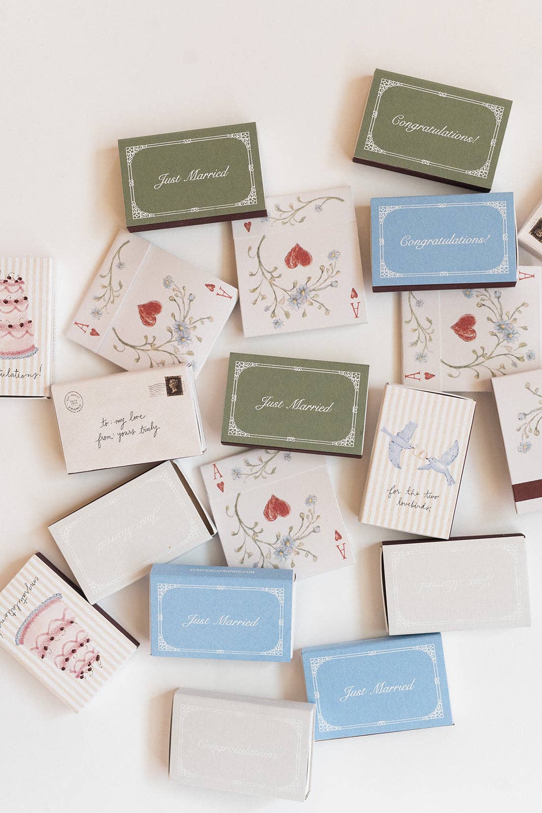 Just Married Matchbox (Sage)