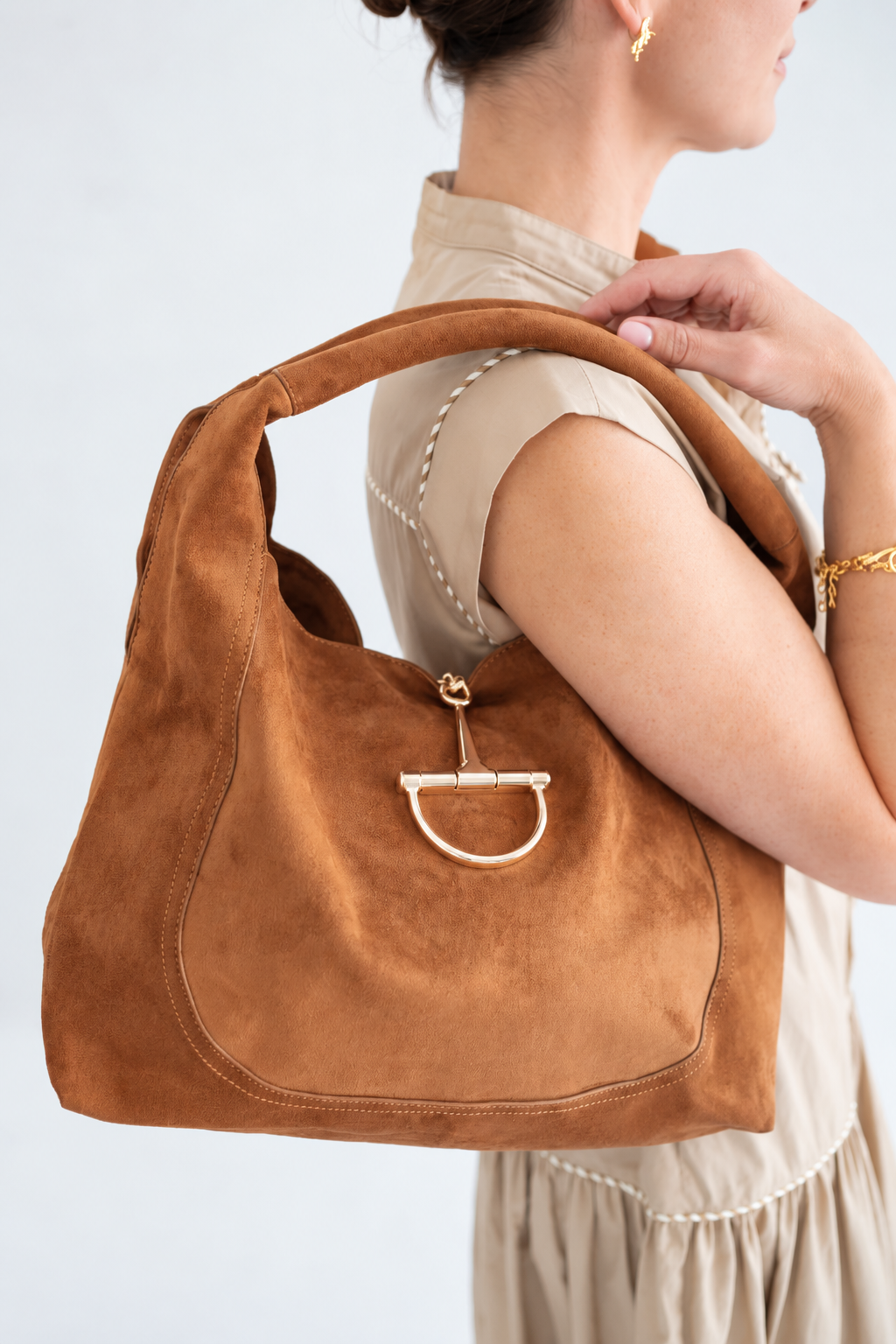 Blair Shoulder Hobo, Faux Suede