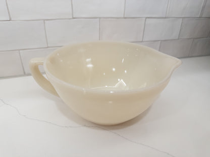 Vintage Fire King Ivory Glass Batter Bowl w/ Spout