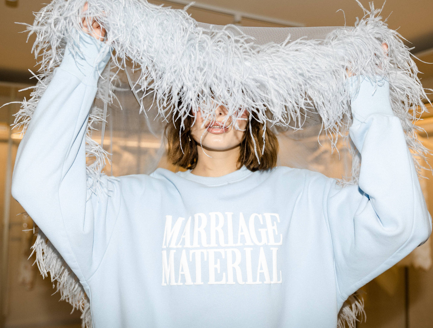 Oversized MARRIAGE MATERIAL™ Light Blue Crewneck