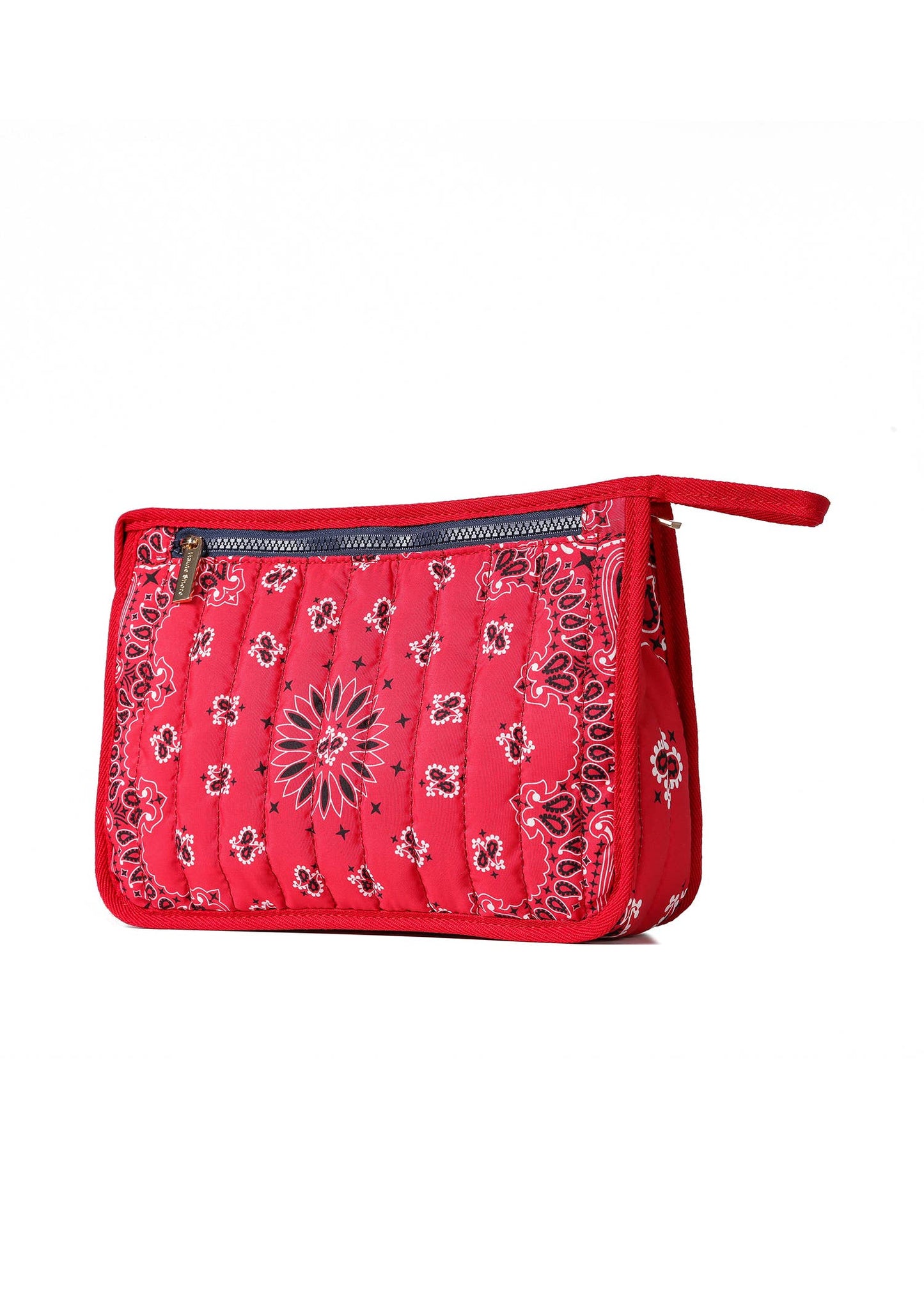 Beau Red Bandana Print Pouch