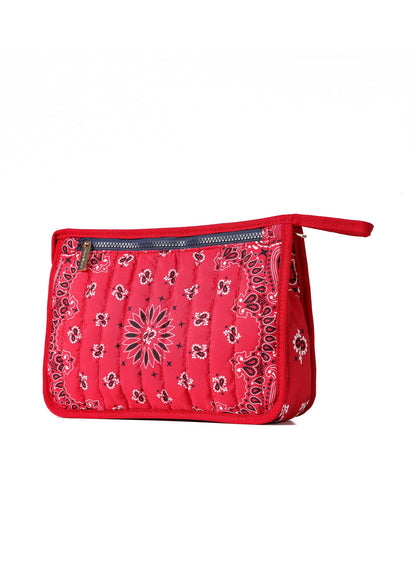 Beau Red Bandana Print Pouch