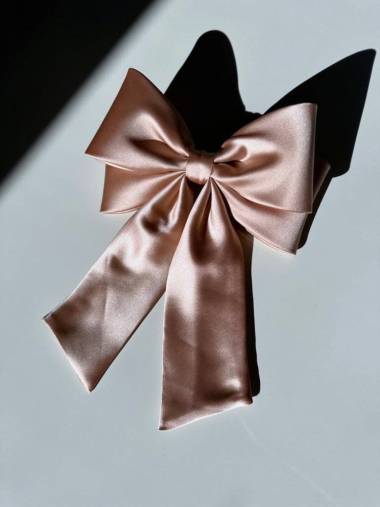 The Perfect Long Satin Hair Bow Barrette