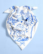 Bride Hair Scarf (Blue & White)