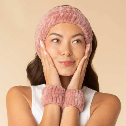 Spa Headband and Wristlets 3pc Set - Terracotta