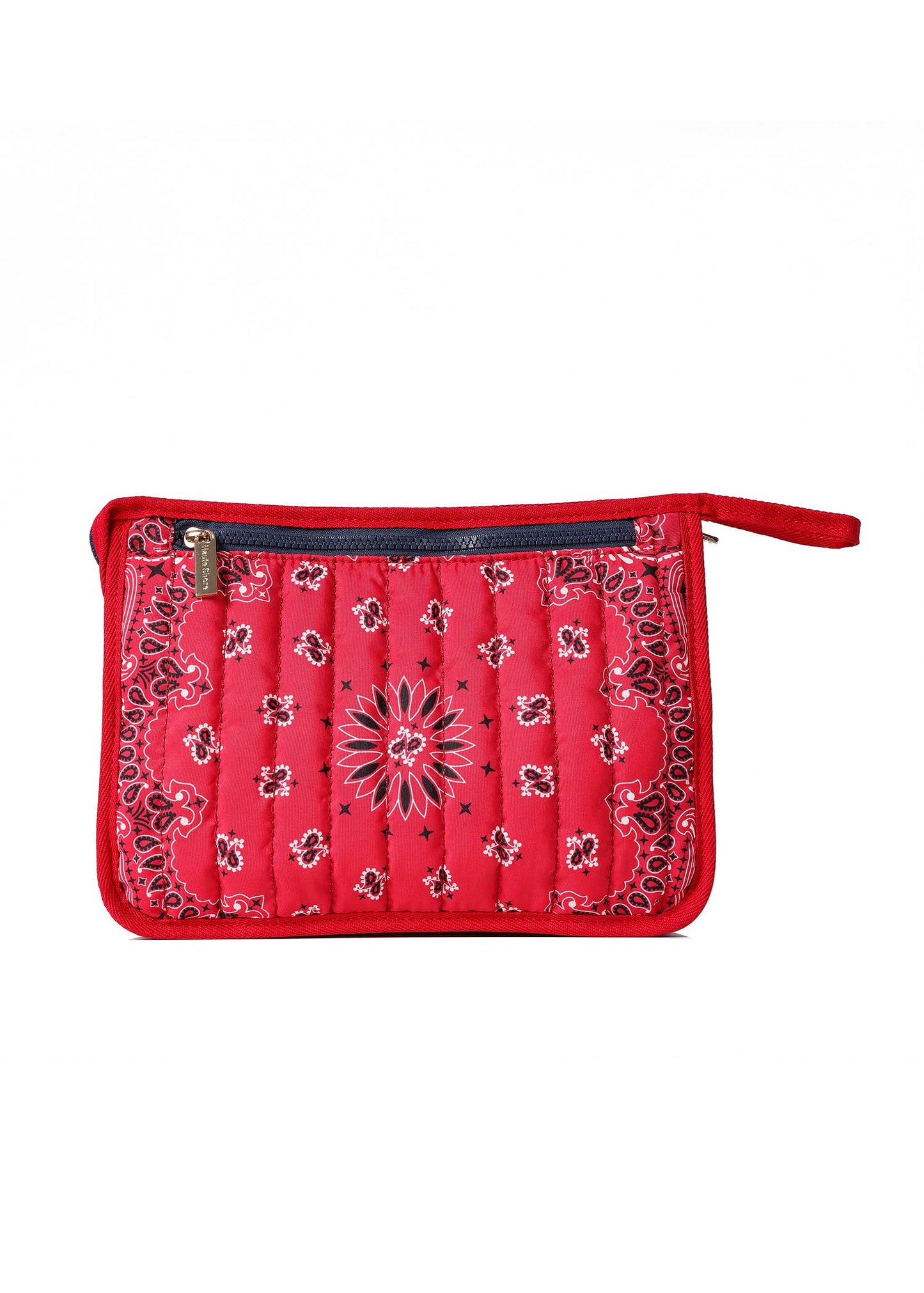 Beau Red Bandana Print Pouch