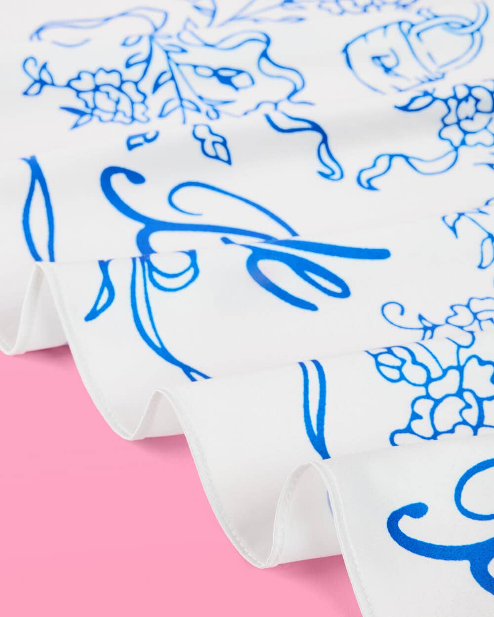 Bride Hair Scarf (Blue & White)