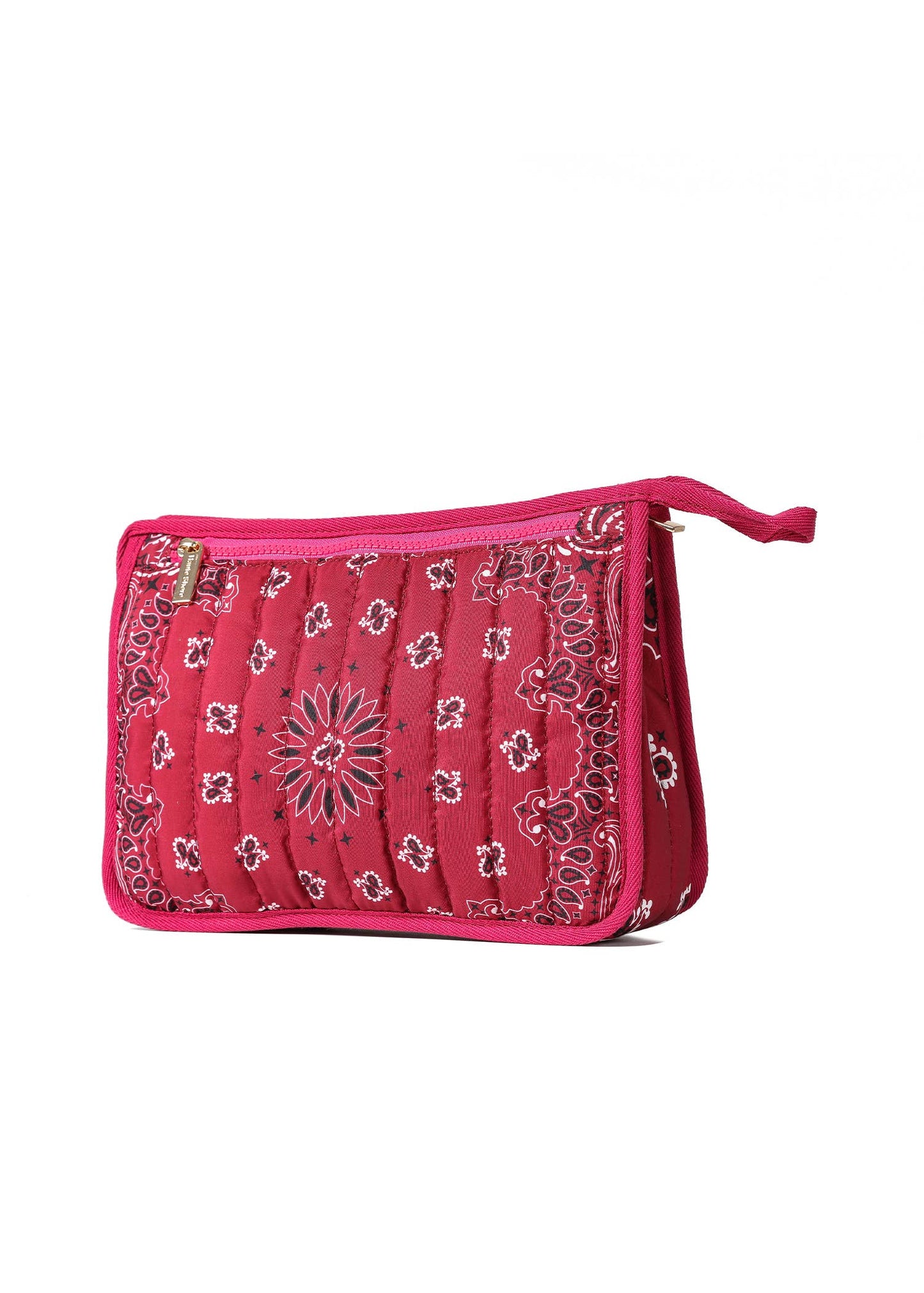 Beau Burgundy Bandana Print Pouch