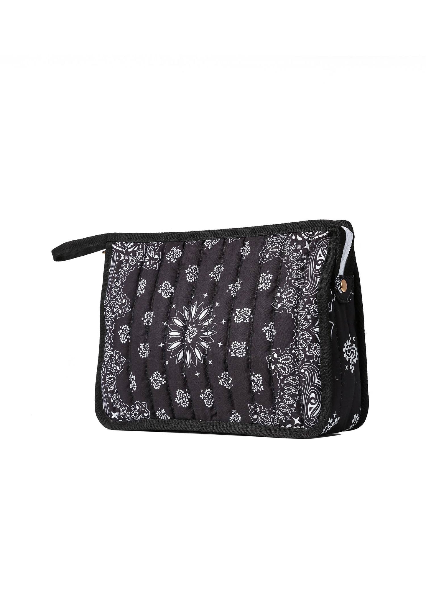 Beau Black Bandana Print Pouch