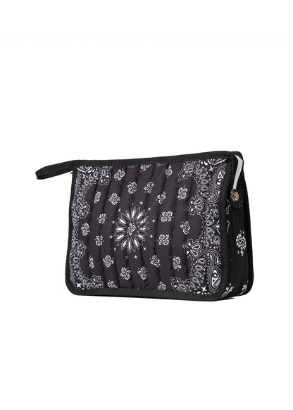Beau Black Bandana Print Pouch