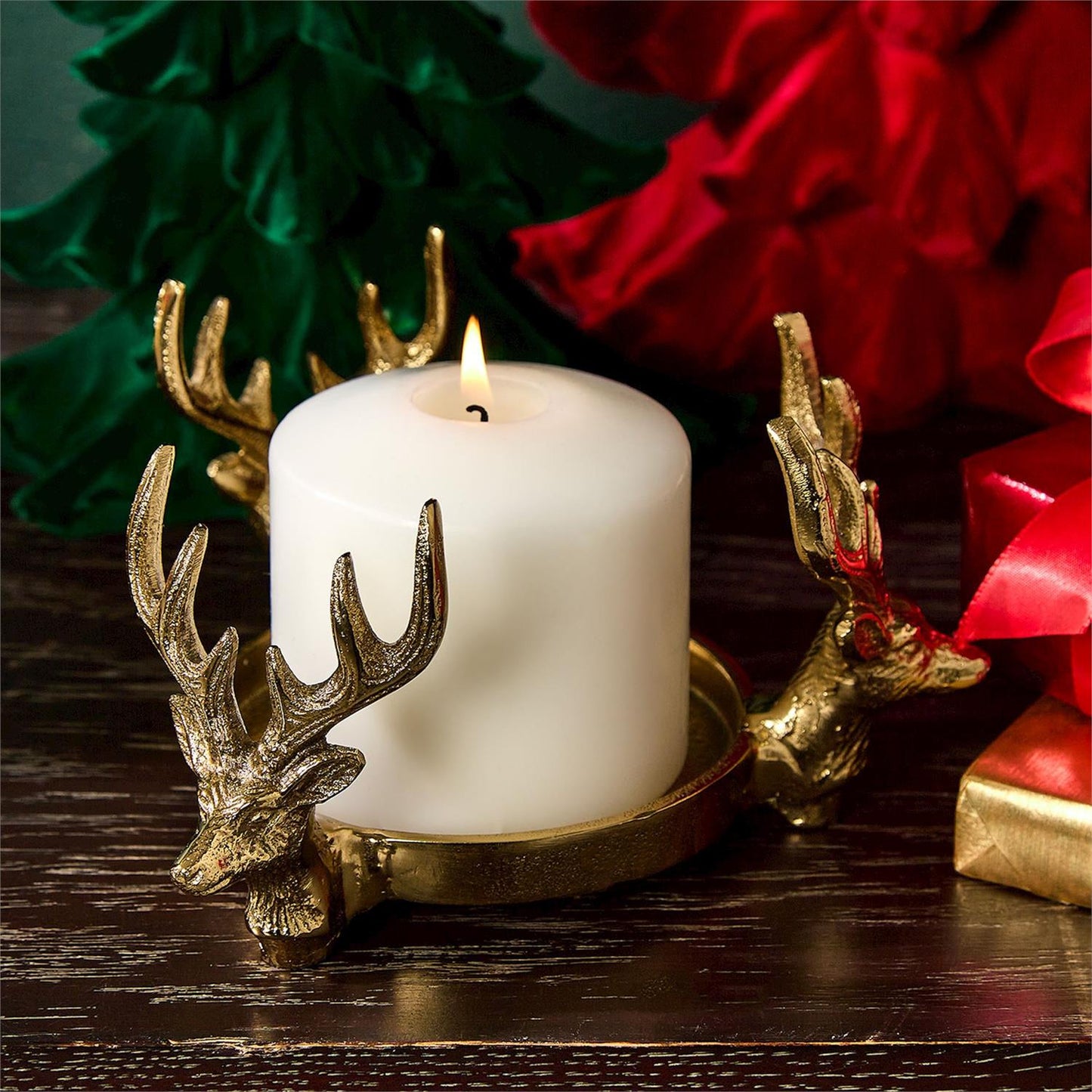 Gold Stag Bottle Coaster / Pillar Candleholder