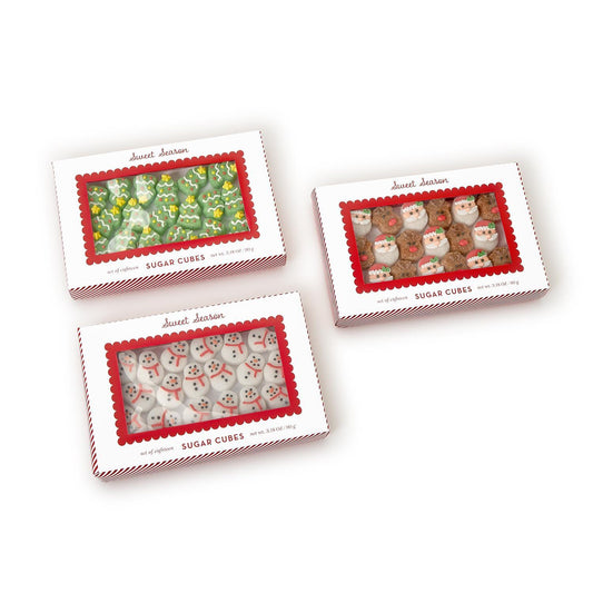 Holiday Set of 18 Hand-Decorated Sugar Cubes in Gift Box