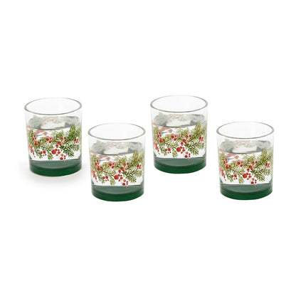 Merry Berry Set of 4 Double Old Fashion Glasses in Gift Box