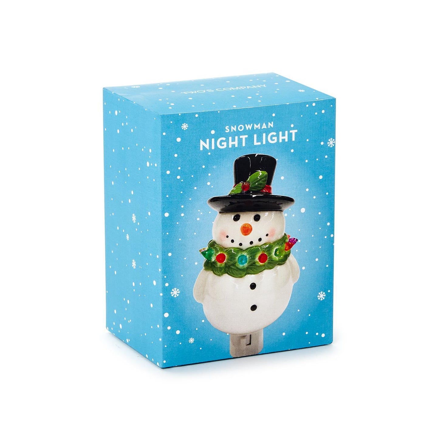 Snowman with Holiday Wreath Nightlight Decor in Gift Box