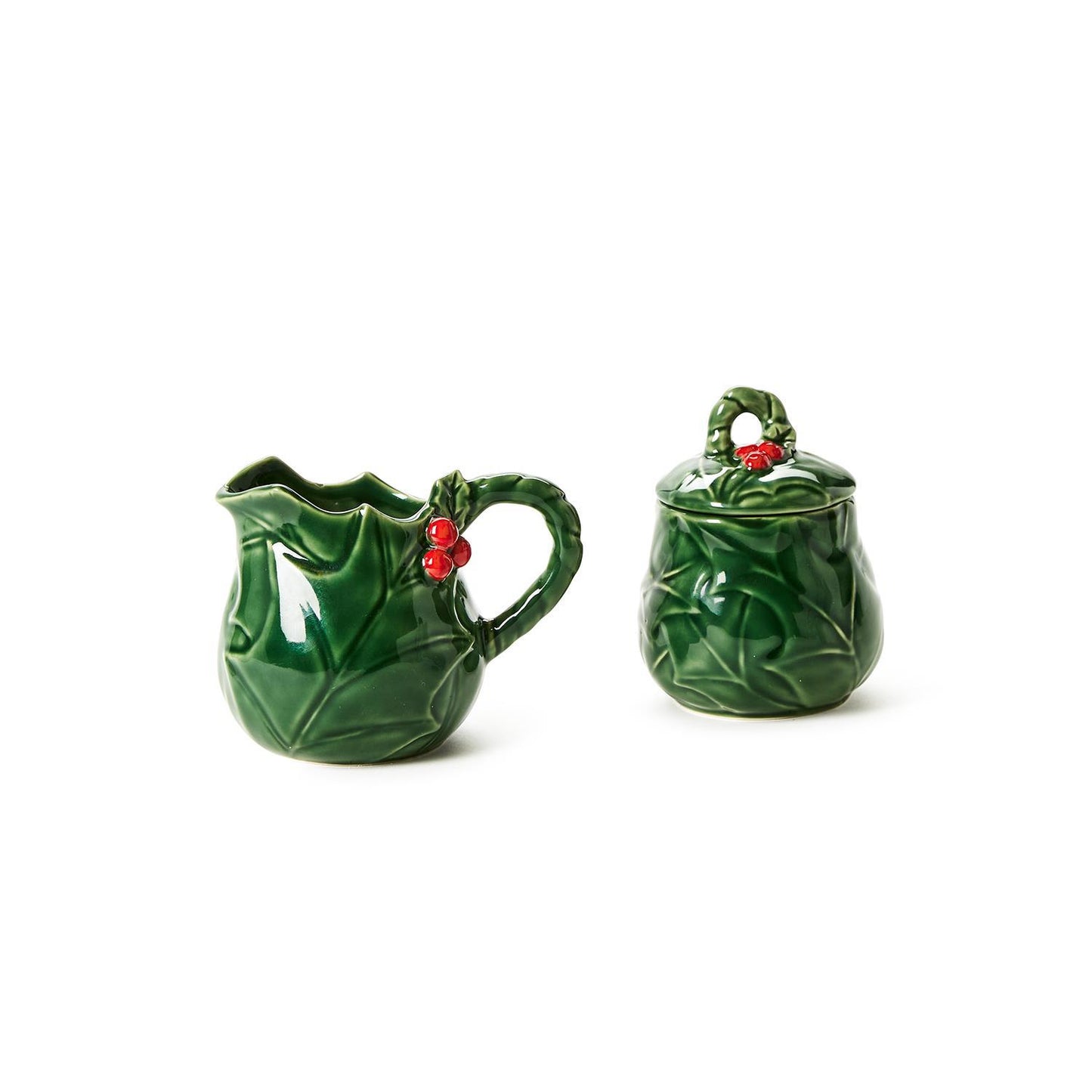Holiday Holly Creamer and Sugar Set