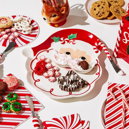 Santa Platter with Removeable Mustache Dipping Bowl