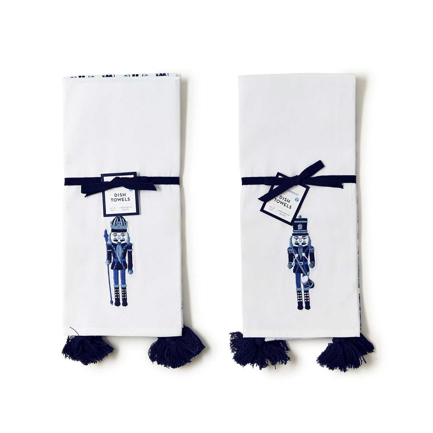 Set of 2, Blue Nutcracker Dish Towels