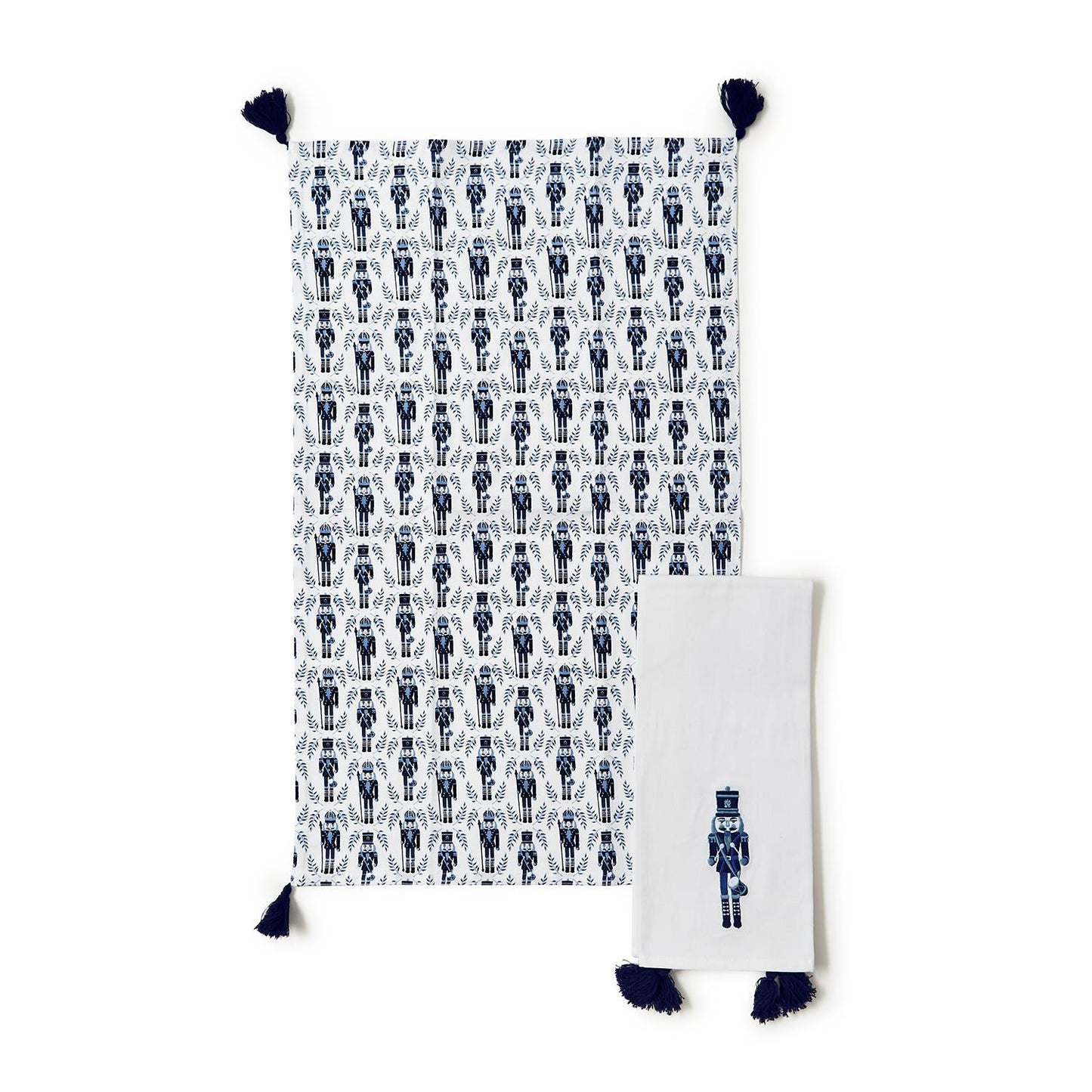 Set of 2, Blue Nutcracker Dish Towels