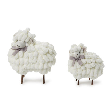 Flock of Plush Chenille Sheep Hand-Crafted Easter Décor with Grosgrain Bow