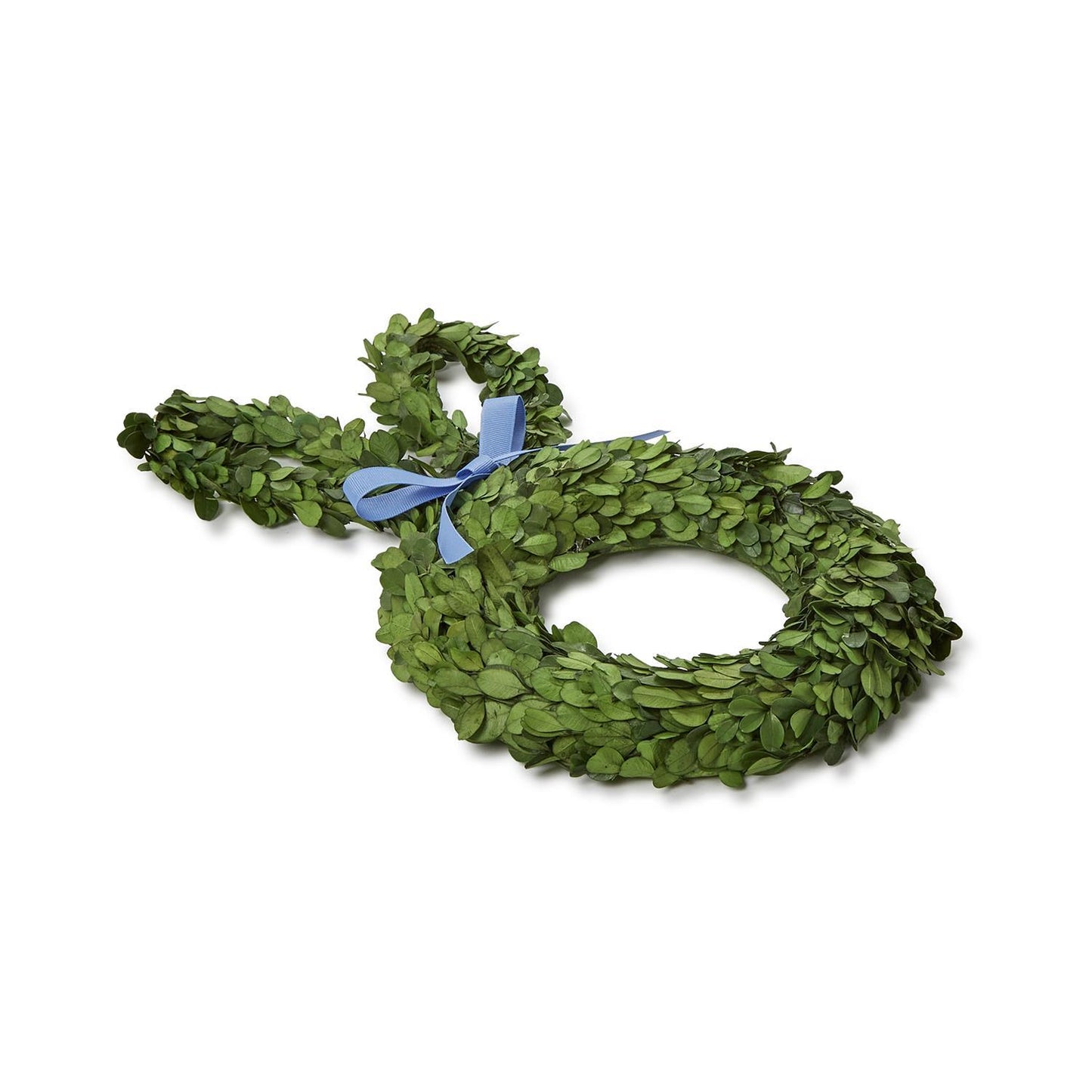 Preserved Natural Boxwood Leaves Hand-Crafted Bunny Wreath