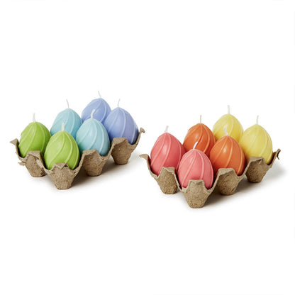 Egg Candles in Egg Crate, Set of 6